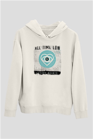 All Time Low Baskılı Unisex Beyaz Hoodie