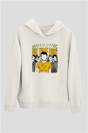 All Time Low Baskılı Unisex Beyaz Hoodie