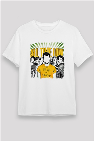 All Time Low Baskılı Unisex Beyaz Tişört
