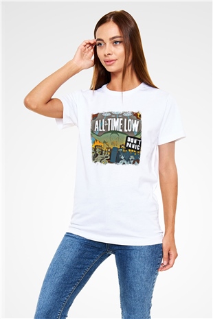 All Time Low Baskılı Unisex Beyaz Tişört