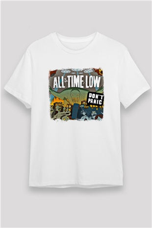 All Time Low Baskılı Unisex Beyaz Tişört
