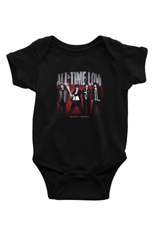 All Time Low Baskılı Unisex Siyah Bebek Body - Zıbın