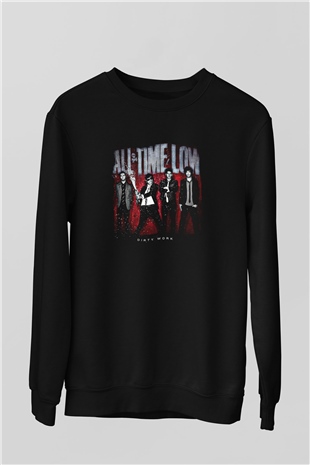 All Time Low Baskılı Unisex Siyah Sweatshirt
