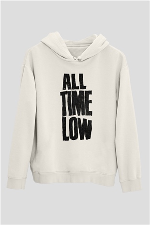 All Time Low Beyaz Unisex Kapşonlu Sweatshirt