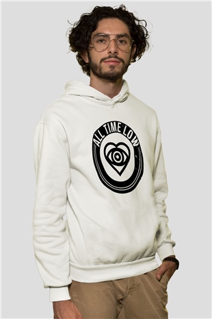 All Time Low Beyaz Unisex Kapüşonlu Sweatshirt