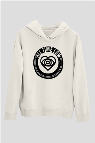 All Time Low Beyaz Unisex Kapüşonlu Sweatshirt