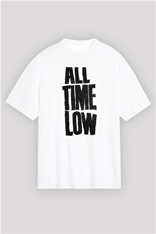 All Time Low Beyaz Unisex Oversize Tişört T-Shirt