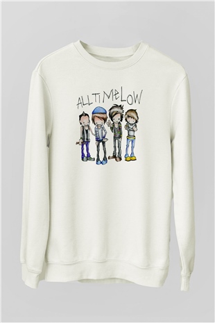 All Time Low Beyaz Unisex Sweatshirt