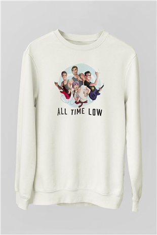 All Time Low Beyaz Unisex Sweatshirt