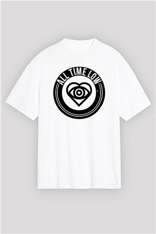 All Time Low Beyaz Oversize Tişört Oversize T-shirt - TişörtFabrikası
