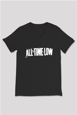All Time Low Siyah Unisex V Yaka Tişört