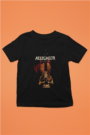 Allegaeon Baskılı Unisex Siyah Çocuk Tişört - Tshirt