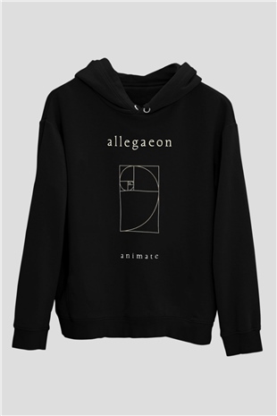 Allegaeon Baskılı Unisex Siyah Kapüşonlu Sweatshirt