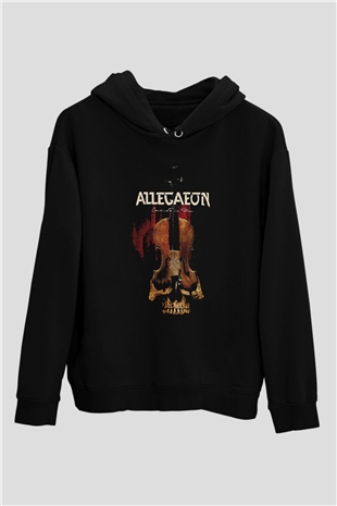 Allegaeon Baskılı Unisex Siyah Kapüşonlu Sweatshirt