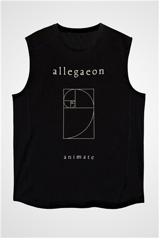 Allegaeon Baskılı Unisex Siyah Kolsuz Tişört - Tshirt