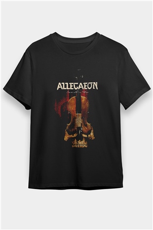 Allegaeon Baskılı Unisex Siyah Tişört - Tshirt