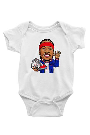 Allen Iverson Baskılı Beyaz Unisex Bebek Body - Zıbın