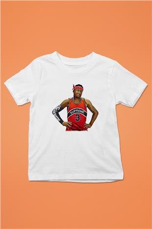 Allen Iverson Baskılı Beyaz Unisex Beyaz Çocuk Tişört - Tshirt