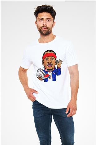 Allen Iverson Baskılı Unisex Beyaz Tişört - Tshirt