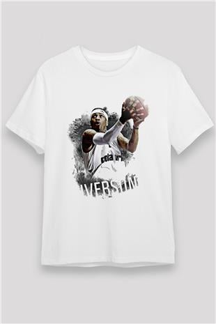 Allen Iverson Baskılı Unisex Beyaz Tişört - Tshirt