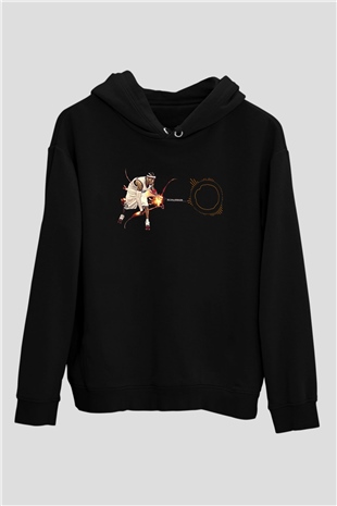 Allen Iverson Baskılı Unisex Siyah Kapüşonlu Sweatshirt