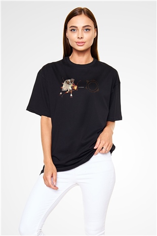 Allen Iverson Baskılı Unisex Siyah Oversize Tişört - Tshirt