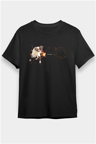 Allen Iverson Baskılı Unisex Siyah Tişört - Tshirt