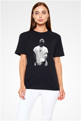 Allen Iverson Baskılı Unisex Siyah Tişört - Tshirt