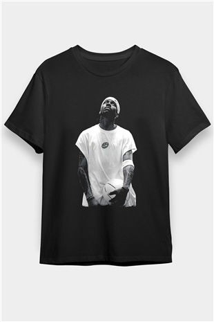 Allen Iverson Baskılı Unisex Siyah Tişört - Tshirt