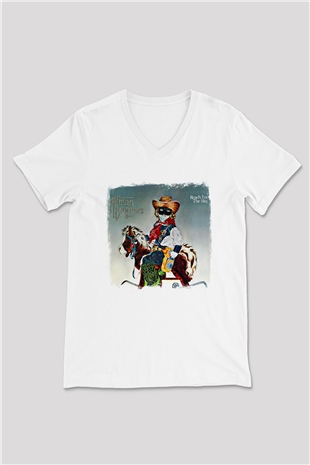 Allman Brothers Band Baskılı Unisex Beyaz V Yaka Tişört