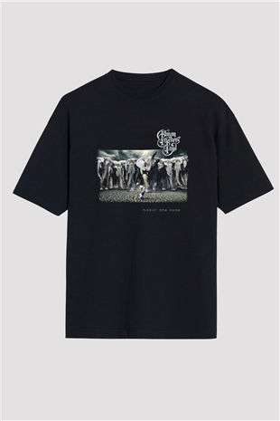 Allman Brothers Band Baskılı Unisex Siyah Oversize Tişört