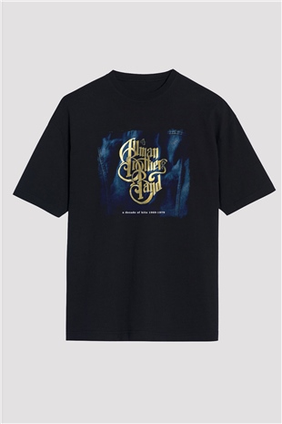 Allman Brothers Band Baskılı Unisex Siyah Oversize Tişört