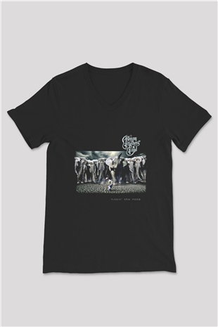 Allman Brothers Band Baskılı Unisex Siyah V Yaka Tişört