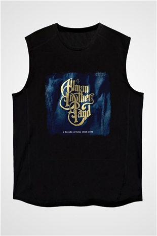 Allman Brothers Band Baskılı Unisex Siyah Kolsuz Tişört