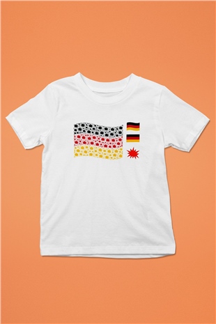 Almanya Baskılı Beyaz Unisex Çocuk Tişört