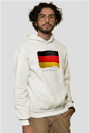 Almanya Beyaz Unisex Hoodie