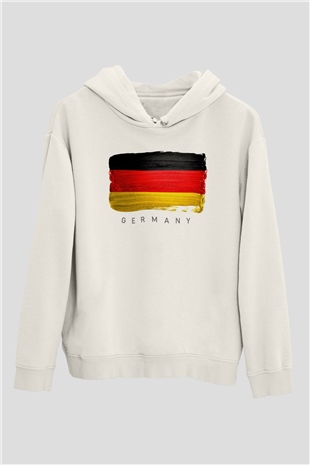 Almanya Beyaz Unisex Hoodie