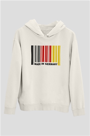Almanya Beyaz Unisex Kapşonlu Sweatshirt