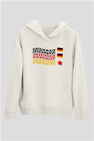 Almanya Beyaz Unisex Kapşonlu Sweatshirt