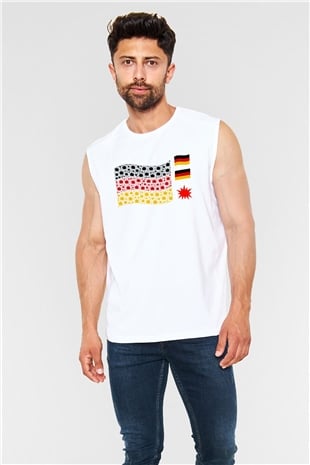 Almanya Beyaz Unisex Kolsuz Tişört
