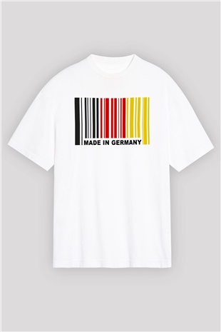 Almanya Beyaz Unisex Oversize Tişört T-Shirt