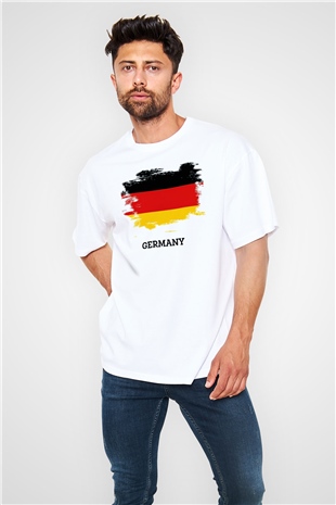 Almanya Beyaz Unisex Oversize Tişört T-Shirt