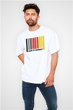 Almanya Beyaz Unisex Oversize Tişört T-Shirt