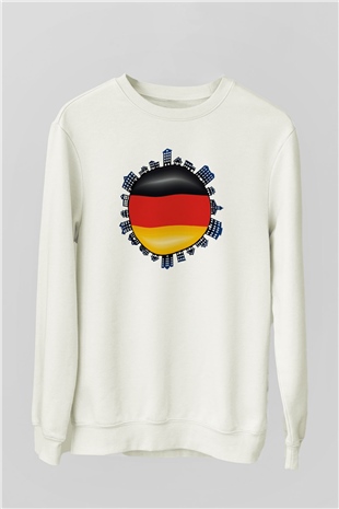 Almanya Beyaz Unisex Sweatshirt