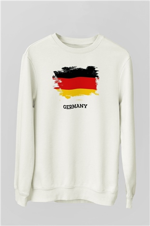 Almanya Beyaz Unisex Sweatshirt