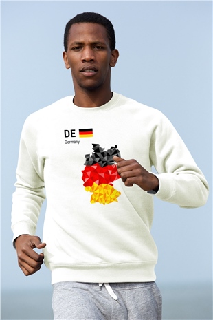 Almanya Beyaz Unisex Sweatshirt