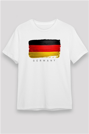 Almanya Beyaz Unisex Tişört T-Shirt - TişörtFabrikası