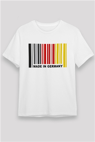 Almanya Beyaz Unisex Tişört T-Shirt - TişörtFabrikası