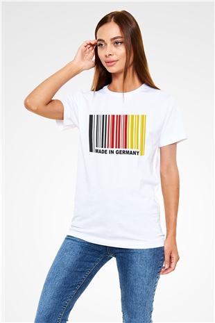 Almanya Beyaz Unisex Tişört T-Shirt - TişörtFabrikası