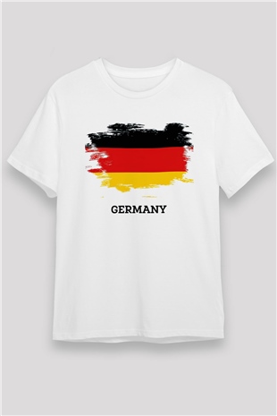 Almanya Beyaz Unisex Tişört T-Shirt - TişörtFabrikası